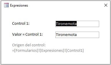 Valor control de formulario