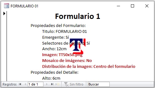 Imagen en el centro del formulario