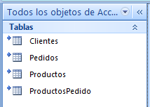 Todos los objetos de access