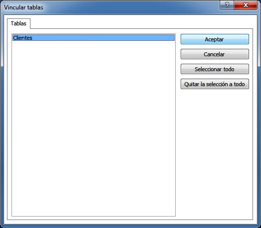 Vincular tablas