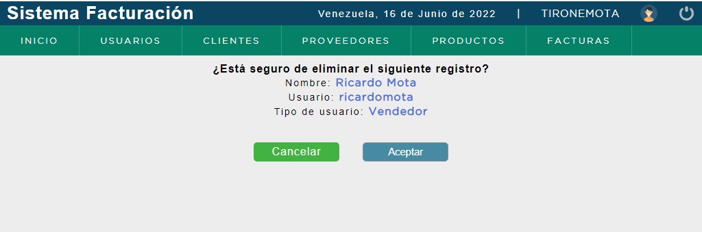 Eliminar usuario
