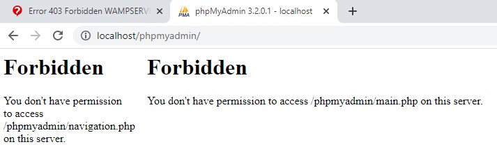 Error phpMyAdmin